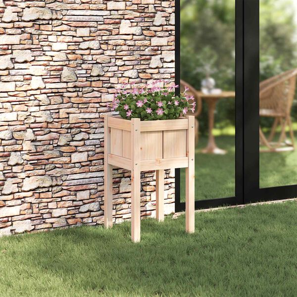 vidaXL Garden Planter Nature 40 x 40 x 70 cm Solid Pine Wood