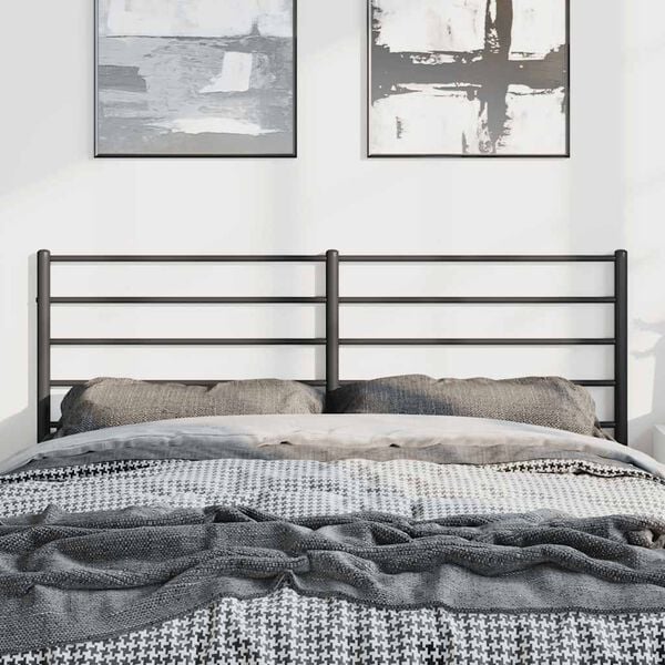 vidaXL Metal Replace Headboard Black 150 cm