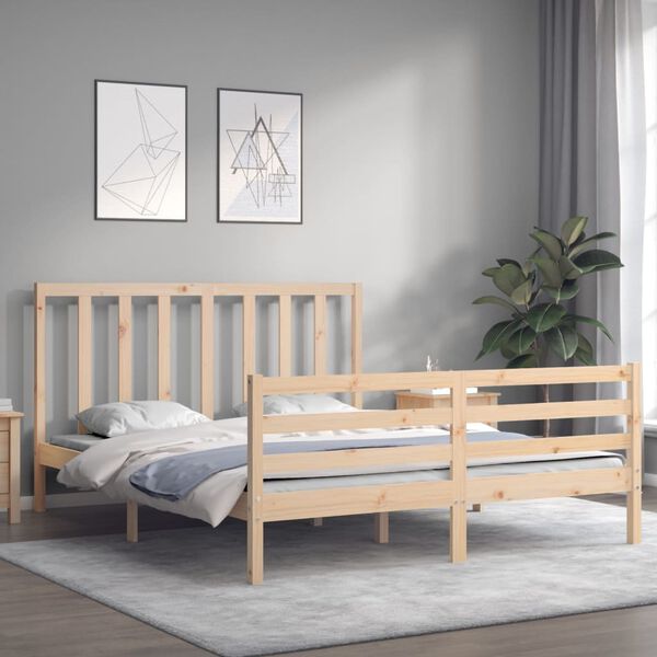 vidaXL Bed Frame without Mattress 160x200 cm Solid Wood Pine