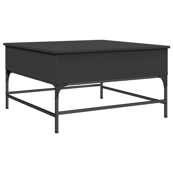 vidaXL Coffee Table Black 80x80x45 cm Engineered Wood and Metal
