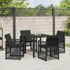 vidaXL Garden Dining Set 5 pcs Black Poly Rattan