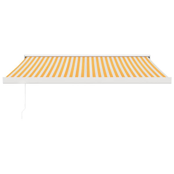 vidaXL Retractable Awning Yellow and White 3.5x2.5 m Fabric and Aluminium