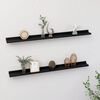 vidaXL Wall Shelves 2 pcs Black 100x9x3 cm