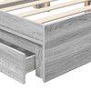 vidaXL Storage Bed Grey Sonoma 160 x 200 cm Engineered Wood