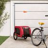 vidaXL Pet Bike Trailer Red and Black Oxford Fabric and Iron