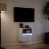 vidaXL TV Wall Cabinet with LED Lights White 41x31x45 cm