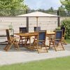 vidaXL 7 Piece Garden Dining Set Solid Wood Acacia and Textilene