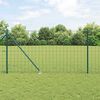 vidaXL Fence with Post Green 1.4 x 10 m Steel and PVC