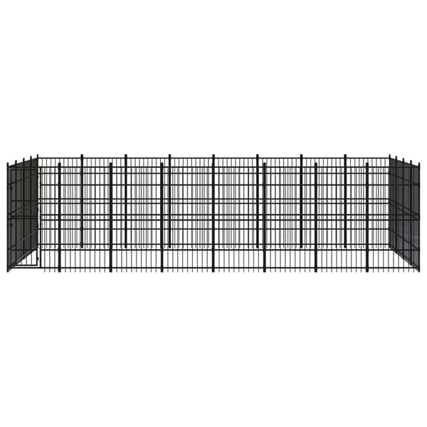 vidaXL Outdoor Dog Kennel Steel 29.49 m²