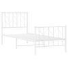 vidaXL Metal Bed Frame without Mattress with Footboard&nbsp;White 75x190cm