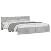 vidaXL Bed Frame with LED without Mattress Concrete Grey 200x200 cm