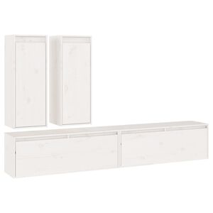 vidaXL TV Cabinets 4 pcs White Solid Wood Pine