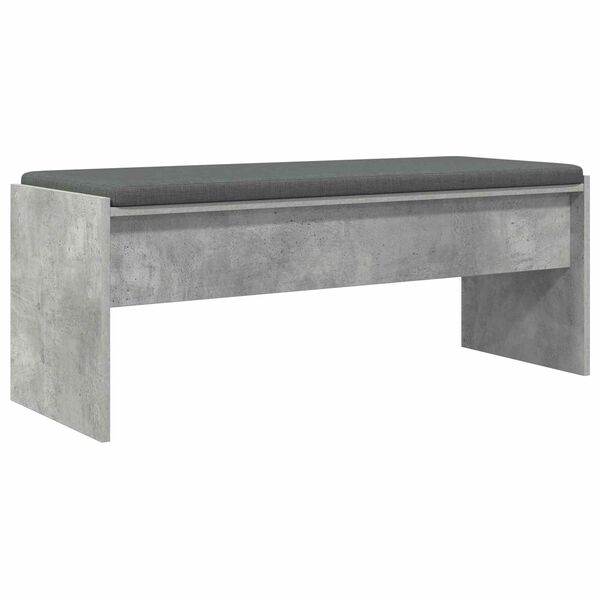 vidaXL Hall Bench with Cushion Concrete Grey 103 x 38 x 40 cm