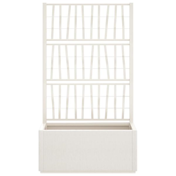 vidaXL Garden Planter with Trellis White 80x36x140 cm PP