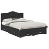 vidaXL Bed Frame with Headboard Black 140 x 200 cm Engineered Wood