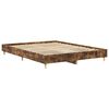 vidaXL Bed Frame No Mattress Smoked Oak 140x200 cm Engineered Wood