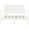 vidaXL Bed Frame without Mattress White Double Solid Wood Pine