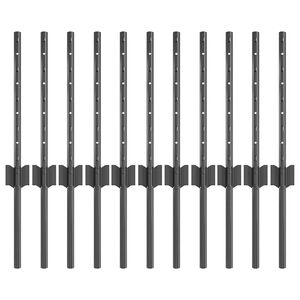 vidaXL Fence Post 11 pcs Grey 40 cm Steel