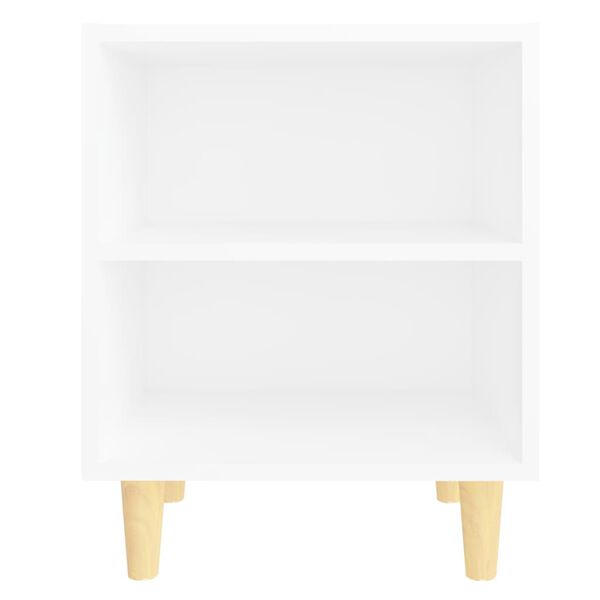 vidaXL Bed Cabinet with Solid Wood Legs White 40x30x50 cm