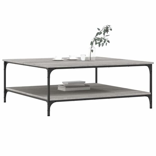 vidaXL Coffee Table Grey Sonoma 100x100x40 cm Engineered Wood
