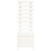 vidaXL Garden Planter with Rack White 39x39.5x114 cm Solid Wood Pine