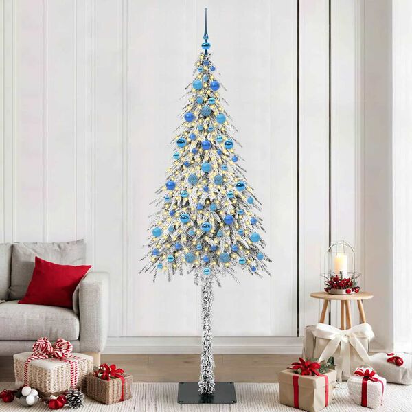 vidaXL Christmas Tree with 300 LEDs White 210 cm PE and Steel