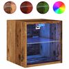 vidaXL TV Wall Cabinet with LED Lights Old Wood 30x28.5x30 cm