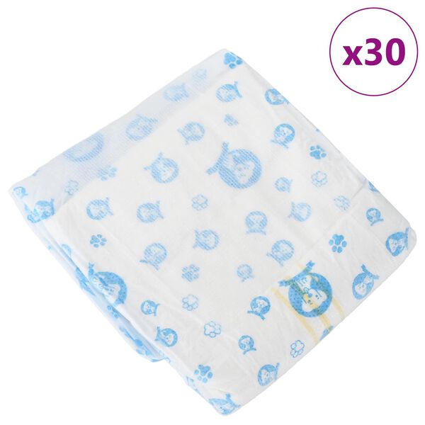 vidaXL Disposable Dog Diaper Male 30 pcs White XS