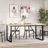 vidaXL Dining Table O-Frame 180x90x75.5 cm Solid Wood Pine and Steel