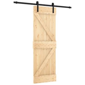 vidaXL Sliding Door 70 x 210 cm Solid Pine Wood (Untreated)