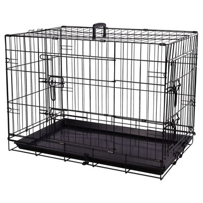 FLAMINGO Pet Wire Cage with Sliding Door Mezo M 47x77x55 cm Black