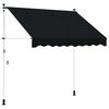vidaXL Manual Retractable Awning Black 300 cm