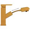 vidaXL Bathroom Basin Faucet with Pull-out Function Gold 157x172 mm