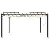vidaXL Gazebo with Louvered Roof 3x4 m Cream Fabric and Aluminium