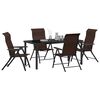 vidaXL Garden Dining Set 5 pcs Brown Powder-Coated Steel