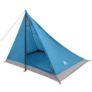 vidaXL Backpacking Tent 4-Person Blue 185T Polyester with PU Coating