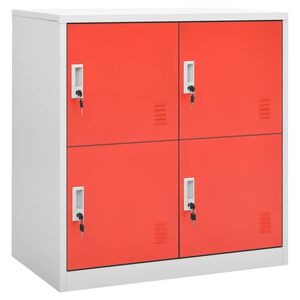 vidaXL Locker Cabinet Light Grey and Red 90x45x92.5 cm Steel