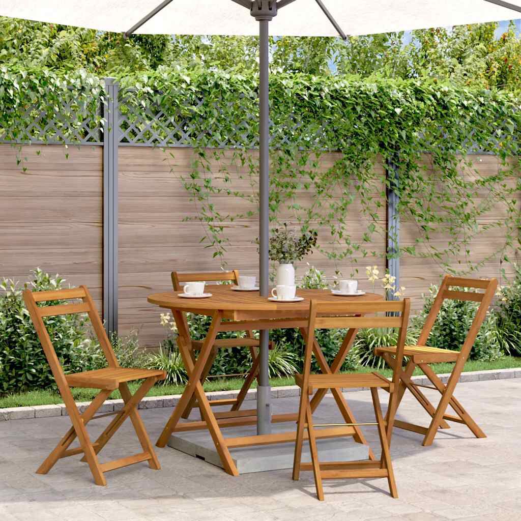 vidaXL Folding Garden Table 110 cm Solid Acacia Wood vidaXL