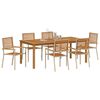 vidaXL Garden Dining Set 7 pcs Beige Poly rattan