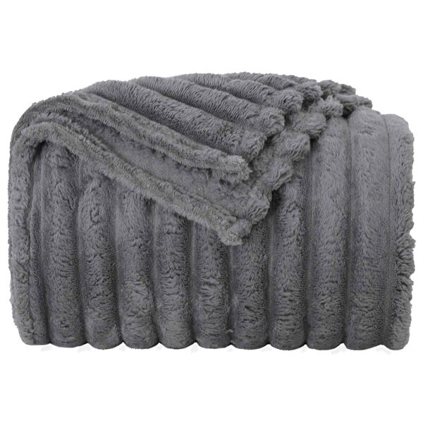 vidaXL Throw Blanket Dark Grey 240 x 220 cm Fleece