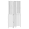 vidaXL Room Divider 3 Panels White Solid Wood Paulownia