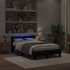 vidaXL Bed Frame with Headboard Black oak 135 x 190 cm Engineered wood