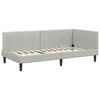 vidaXL Corner Bed Frame Light Grey 90 cm x 200 cm Velvet