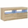 vidaXL TV Cabinet with LED Lights Sonoma Oak 90x35x40 cm
