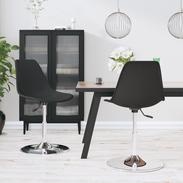 vidaXL Swivel Dining Chairs 2 pcs Grey PP