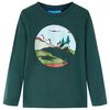 vidaXL Kids' T-shirt with Long Sleeves Dark Green 92