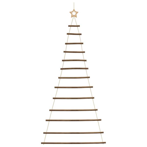 vidaXL&nbsp;Hanging Christmas Tree with Top Star 86x180 cm Natural Branch
