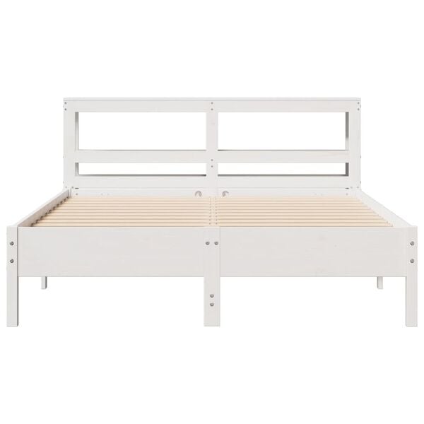 vidaXL Bed Frame without Mattress White 140x200 cm Solid Wood Pine