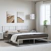 vidaXL Metal Bed Frame without Mattress with Headboard White 193x203cm