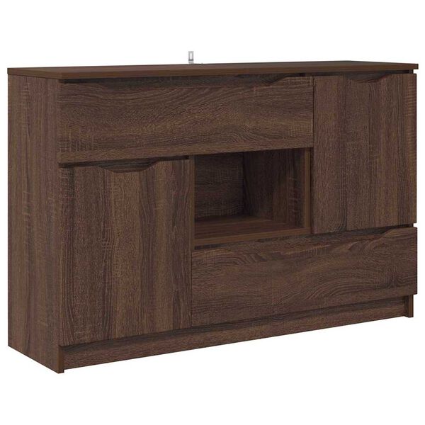 vidaXL Sideboard with Drawer Brown Oak 100 x 30 x 65.6 Engineered Wood